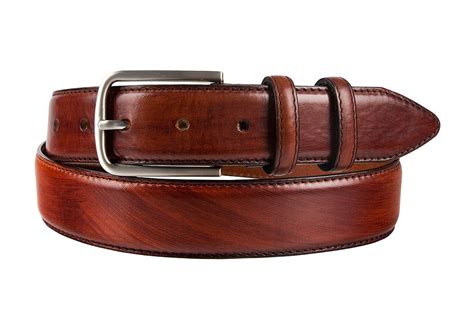 handpainted italian full grain leather belt brown