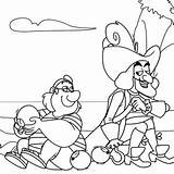Coloring Jake Spyglass Hook Smee Captain His sketch template