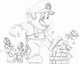 Mario Coloring Super Pages 3d Template sketch template
