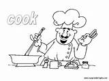 Kochen Koch Ausmalbilder Profesiones Cook Inglés Malvorlagen Cocinando sketch template