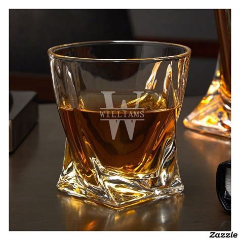 Unique Engraved Twisted 10 Oz Whiskey Glass