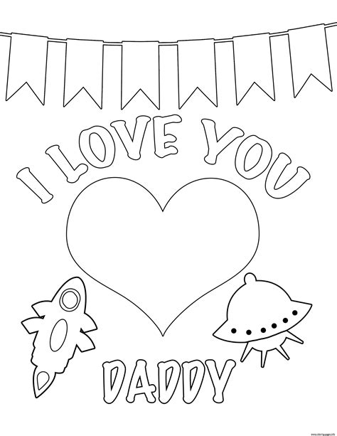 love  daddy kids coloring page printable