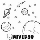 Universo Planetas sketch template