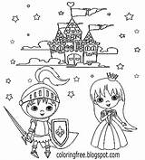 Coloring Pages Medieval Princess Midway Template Castle Easy Getcolorings sketch template