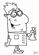 Coloring Chemist Scientist Pages Whacky Drawings Drawing Icon sketch template