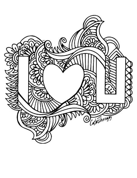 pin  hearts love coloring pages  adults