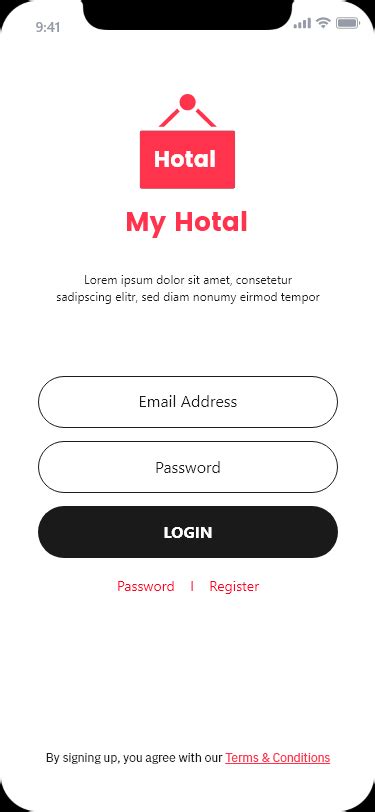 hotel booking app login screens  downloads  behance