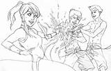 Korra Coloring Mako Bolin Play sketch template