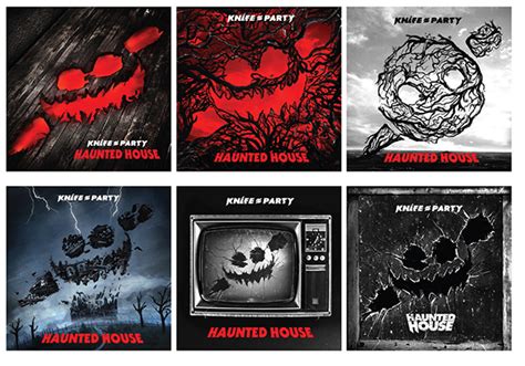 knife party haunted house ep album cover on behance