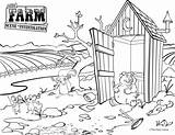 Outhouse Coloring Template sketch template