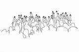 Crowd Cheering Cheerful Continuous Samui sketch template