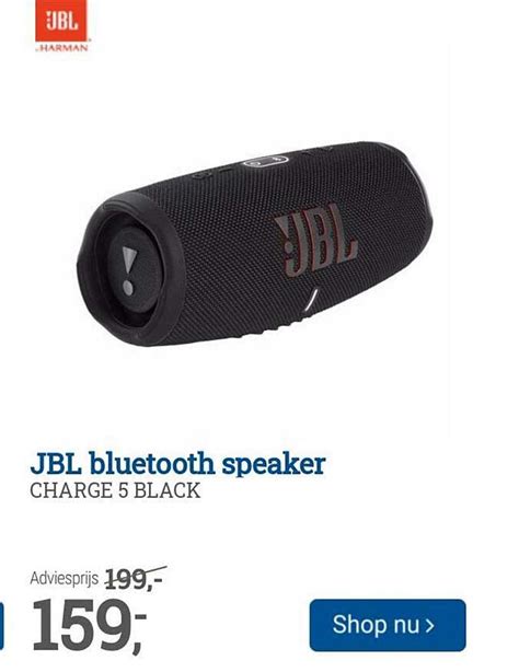 jbl bluetooth speaker charge  black aanbieding bij bcc