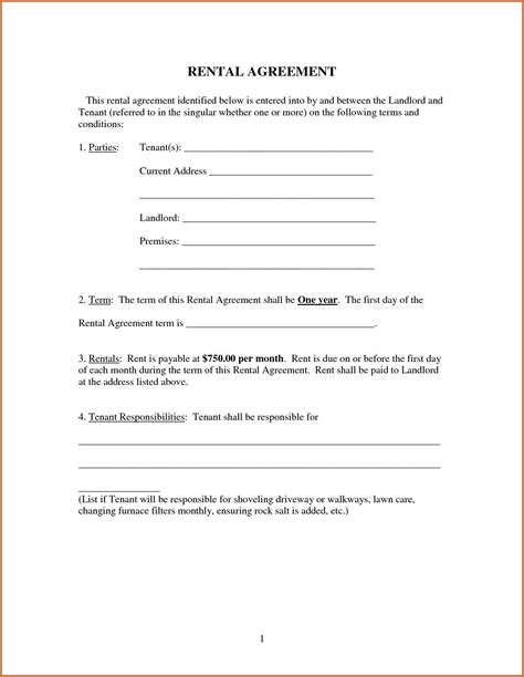 rental lease agreement letterhead template sample rent image