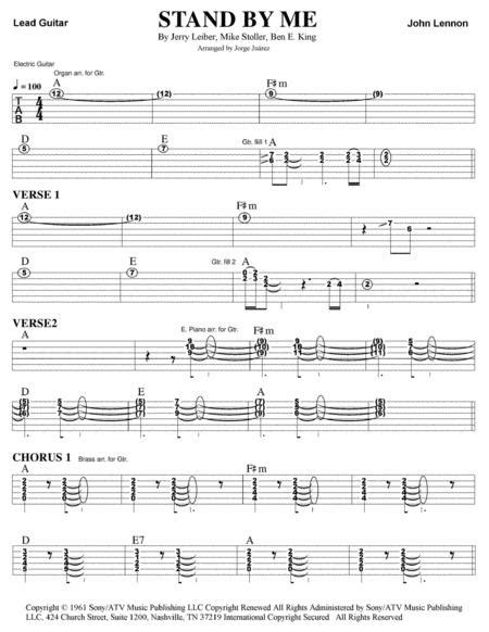 Stand By Me Guitar Tab By John Lennon Digital Sheet Music For