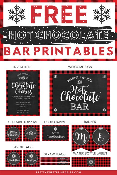 hot chocolate bar printables pretty sweet