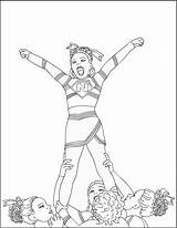 Coloring Cheerleading Pages Cheerleader Cheer Pom Print Football Sheets Cheerleaders Color Drawing Bratz Printable Poms Barbie Megaphone Player Book Team sketch template