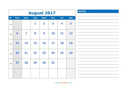august  calendar wikidatesorg
