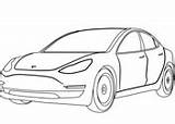 Tesla Model Coloring sketch template