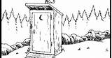 Outhouse Coloring Line Drawings sketch template