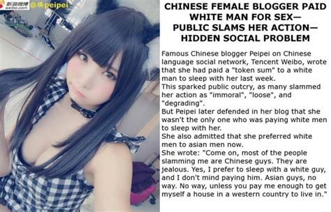 chinese female blogger paid white man for sex public