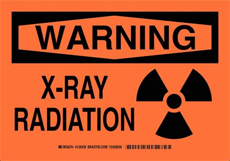 warning sign  ray radiation header warning rectangle   height   width polyester