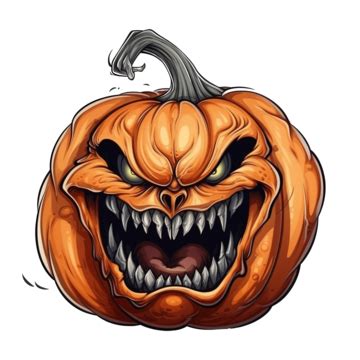 scary pumpkin halloween pumpkin cartoon character illustration