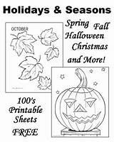 Coloring Holiday Pages Printable Kids Fall Seasons Raisingourkids Holidays Raising Autumn Designlooter sketch template
