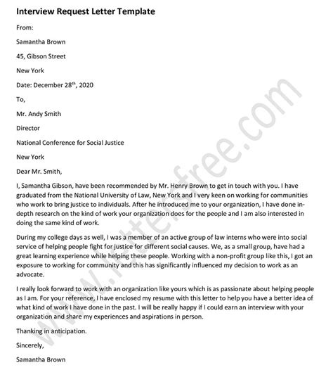 interview appointment letter  letters