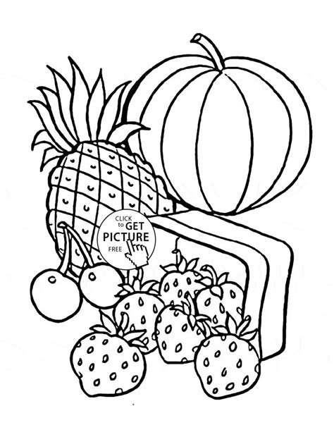 pin  fruits coloring pages