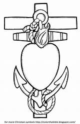 Anchor Heart Sacred Color Coloring Template sketch template