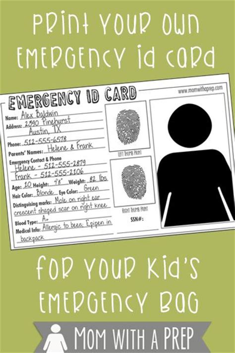 emergency id cards  pertinent information