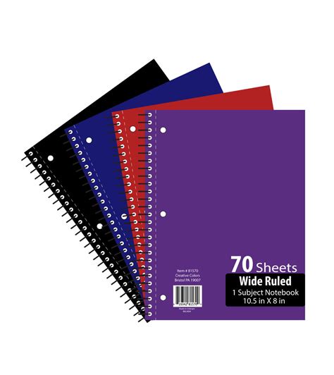 wholesale  subject wide rule notebook  page dollardays