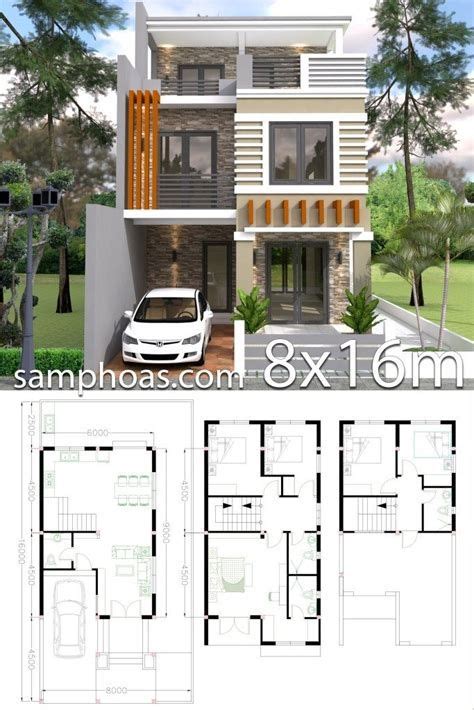 Home Design Plan 6x11m With 5 Bedrooms Plot 8x16m 9e2 Model House