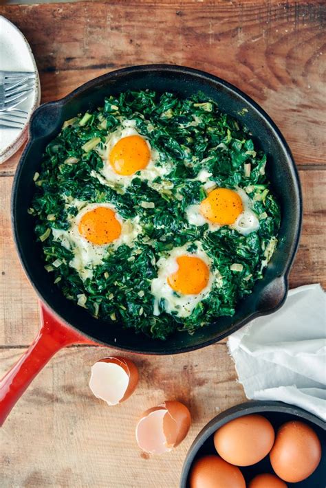 fried eggs  spinach recipe spinach egg fried egg