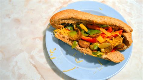 quick and easy veggie sausage and peppers sandwich recipe