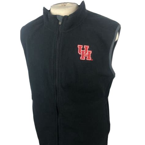 gen  houston university ncaa mens black fleece vest size xl nwt  ebay