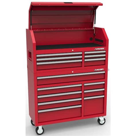 Husky 46 In W X 18 1 In D Standard Duty 14 Drawer Tool Chest And Top