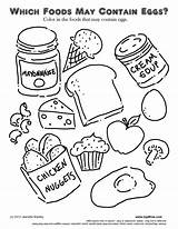 Allergy Food Pages Colouring Coloring Allergies sketch template
