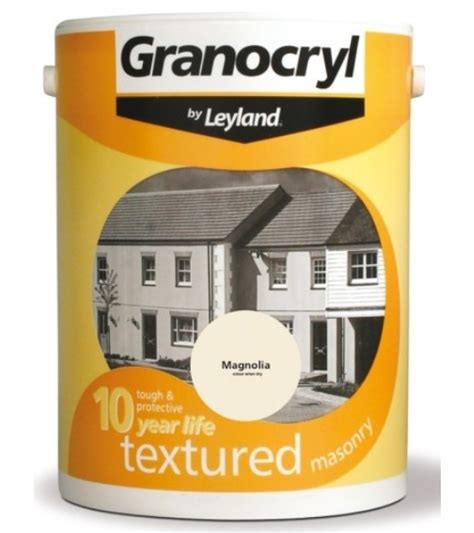 leyland granocryl textured masonry paint  magnolia tony almond