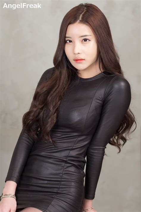 yeon ji eun nice leather leather pants lovely korean model real