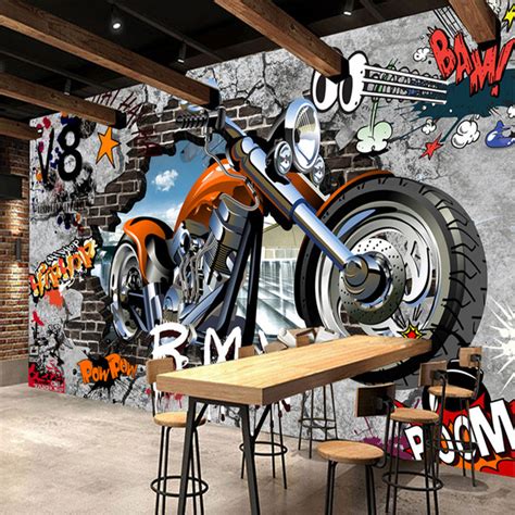 Mural De Pared 3d Personalizado Papel Tapiz De Grafiti De Arte