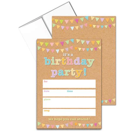 stonehouse collection rustic birthday fill  party invitations