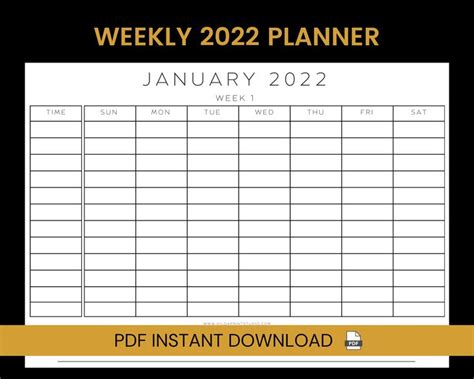 weekly numbered  planner sunday  monday start etsy