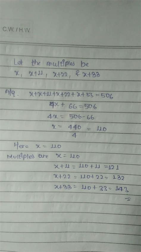 sum   consecutive multiples     find  multiples brainlyin