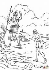 Goliath Coloring Davi Gegen Golias Ausmalbild Goliat Kostenlos Enfrentamiento König sketch template