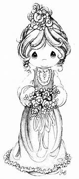 Coloring Pages Precious Moments Bride Kids Dolls Knit Crochet Ca Clip sketch template