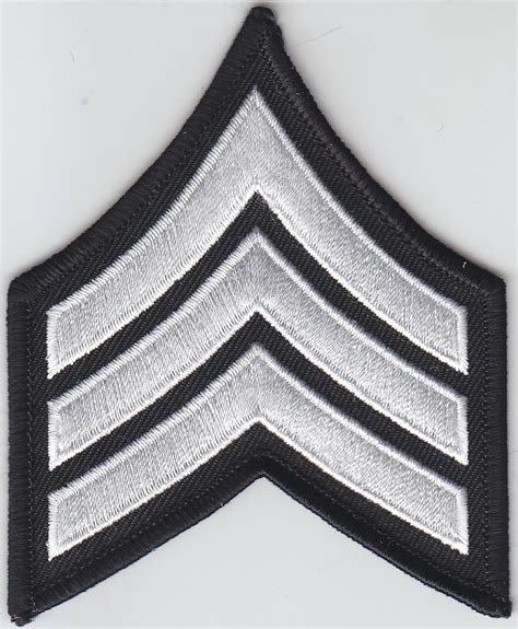 sgt sergeant  chevrons white  black merrowed edge uniform insignias