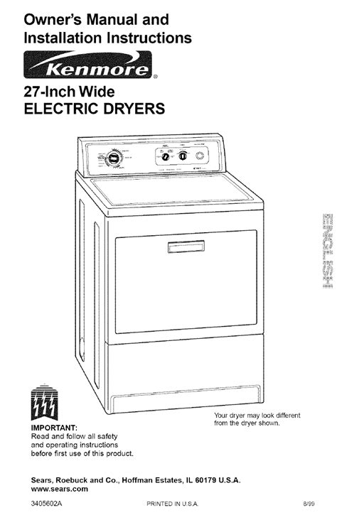 kenmore dryer  series manual