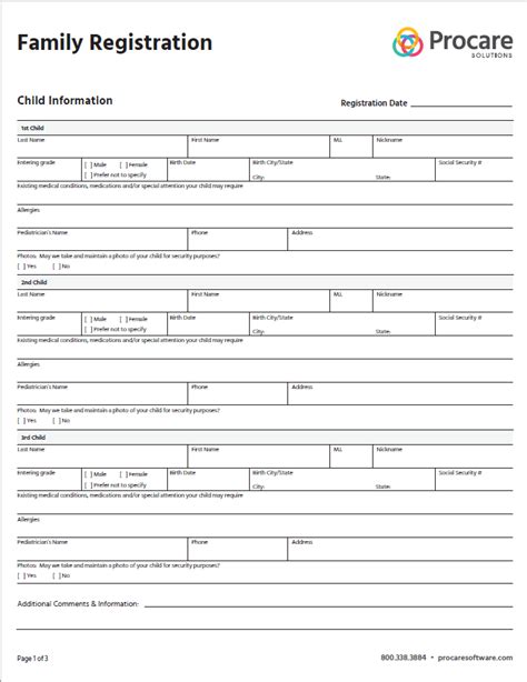 daycare application forms procare solutions