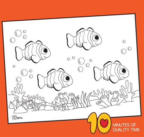 clownfish coloring page  minutes  quality time